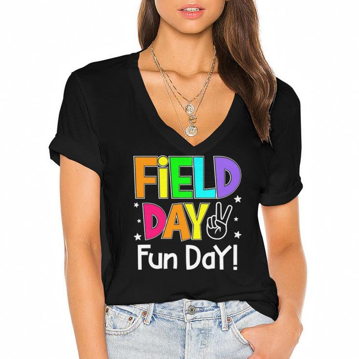 Men Field Trip Fun Day 2022 For Adults Teacher Math Teacher Women's Jersey Short Sleeve Deep V-Neck Tshirt