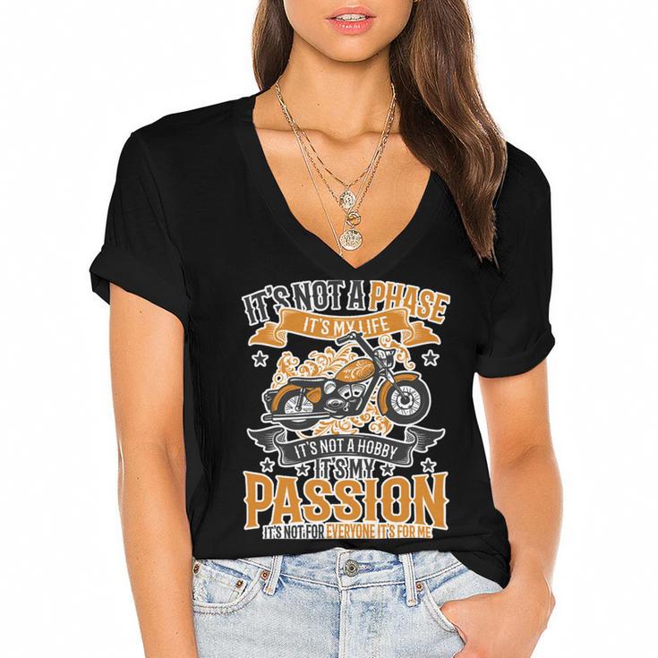 Motorcycle Passion Biker Cute Dreaming 488 Shirt Women's Jersey Short Sleeve Deep V-Neck Tshirt