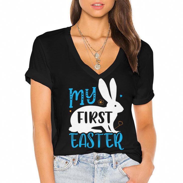 My First Easter  702 Trending Shirt Women's Jersey Short Sleeve Deep V-Neck Tshirt