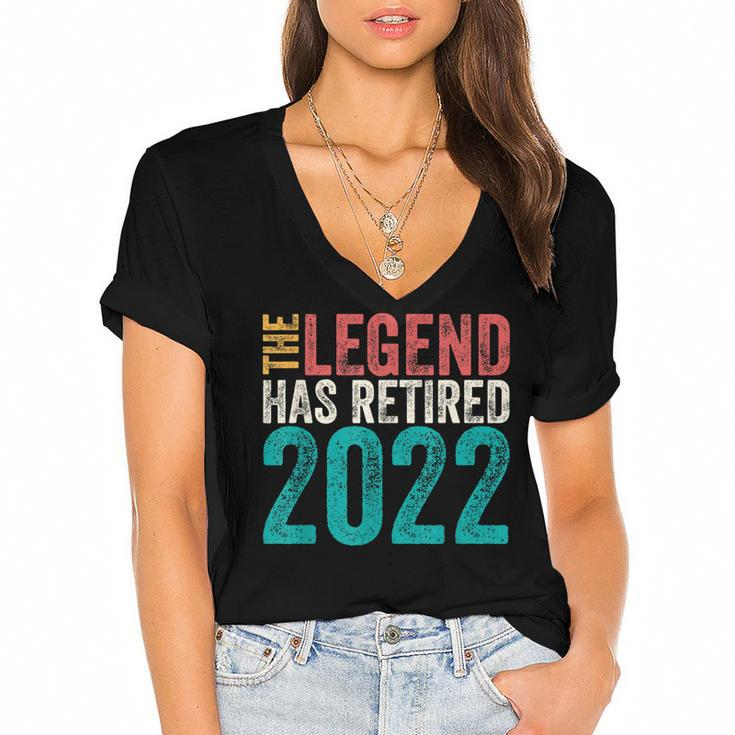 Retired 2022 I Worked My Whole Life For This Retirement  Women's Jersey Short Sleeve Deep V-Neck Tshirt