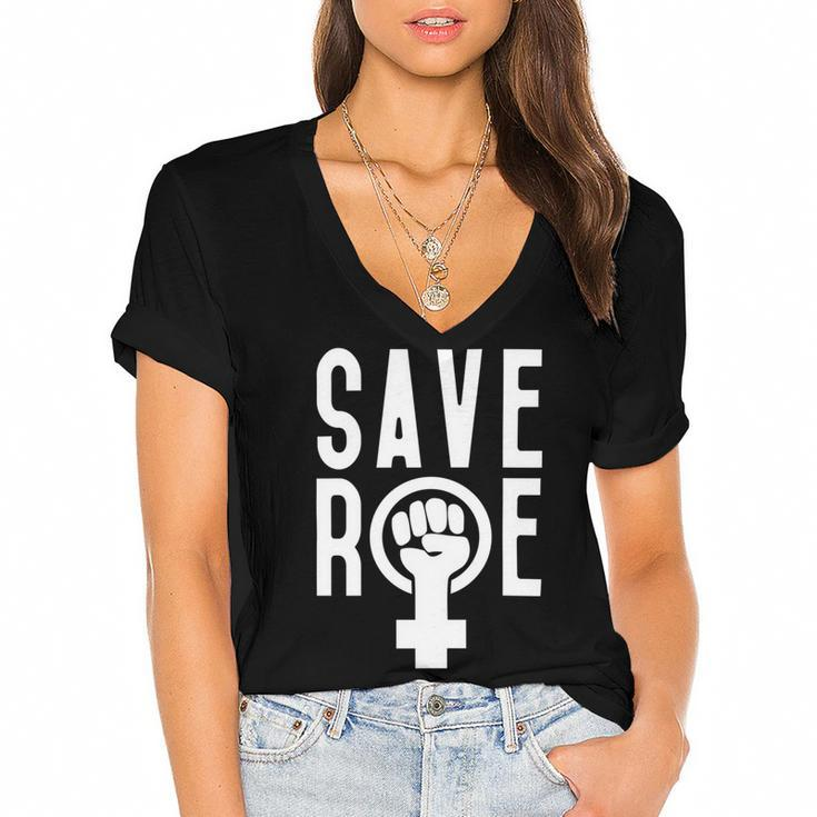 Save Roe  Pro Choice  1973 Gift Feminism Tee Reproductive Rights Gift For Activist My Body My Choice Women's Jersey Short Sleeve Deep V-Neck Tshirt