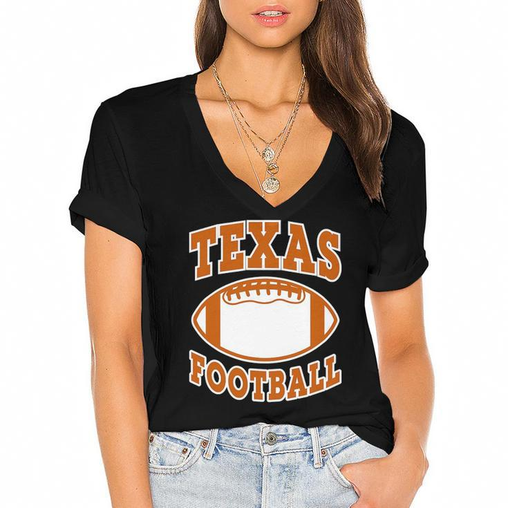Texas Football Football Ball Sport Lover Women's Jersey Short Sleeve Deep V-Neck Tshirt