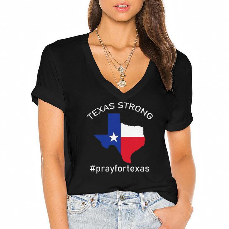 Texas Strong Pray For Texas  Pray For Uvalde Limited Edition Women's Jersey Short Sleeve Deep V-Neck Tshirt