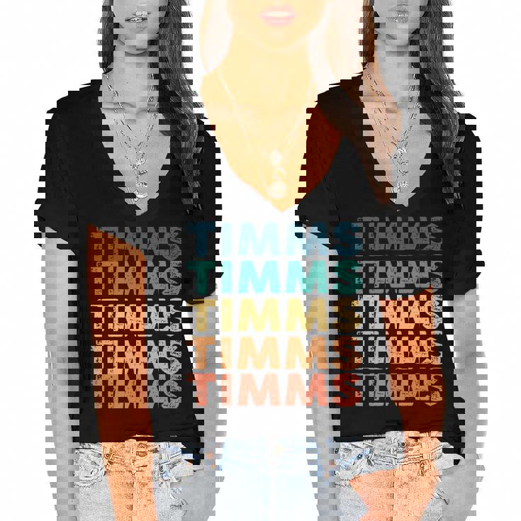 Timms Name Shirt Timms Family Name Women's Jersey Short Sleeve Deep V-Neck Tshirt