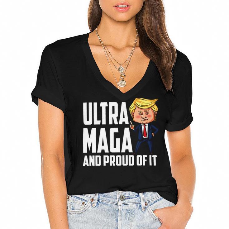 Ultra Maga And Proud Of It A Ultra Maga And Proud Of It V7 Women's Jersey Short Sleeve Deep V-Neck Tshirt