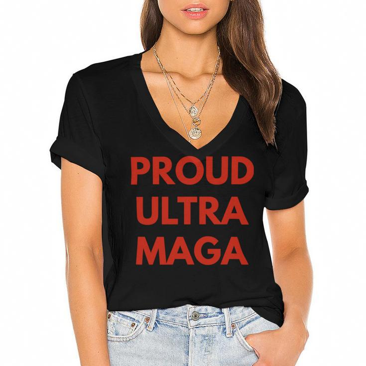 Ultra Maga Gift Women's Jersey Short Sleeve Deep V-Neck Tshirt