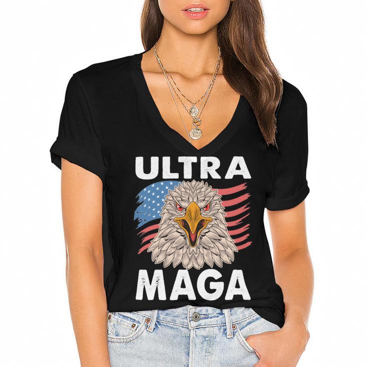 Ultra Maga V19 Women's Jersey Short Sleeve Deep V-Neck Tshirt