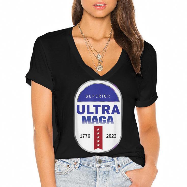 Ultra Maga V21 Women's Jersey Short Sleeve Deep V-Neck Tshirt