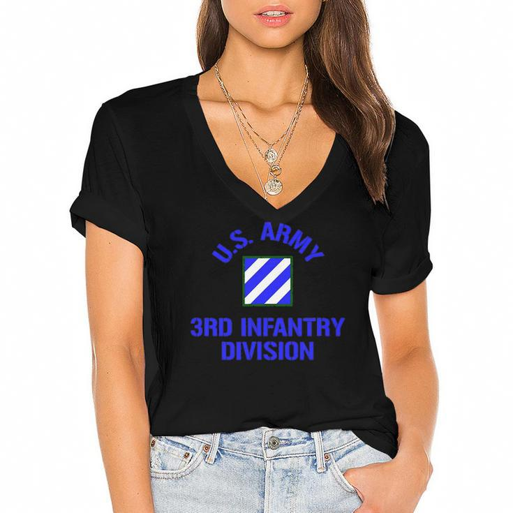 Us Army 3Rd Infantry Division Women's Jersey Short Sleeve Deep V-Neck Tshirt