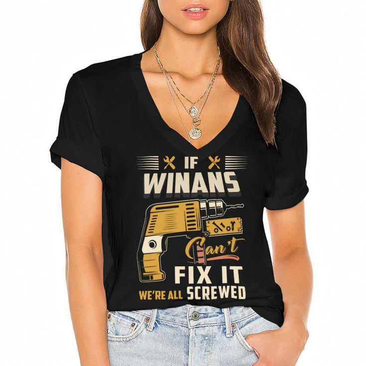Winans Blood Runs Through My Veins Name V2 Women's Jersey Short Sleeve Deep V-Neck Tshirt