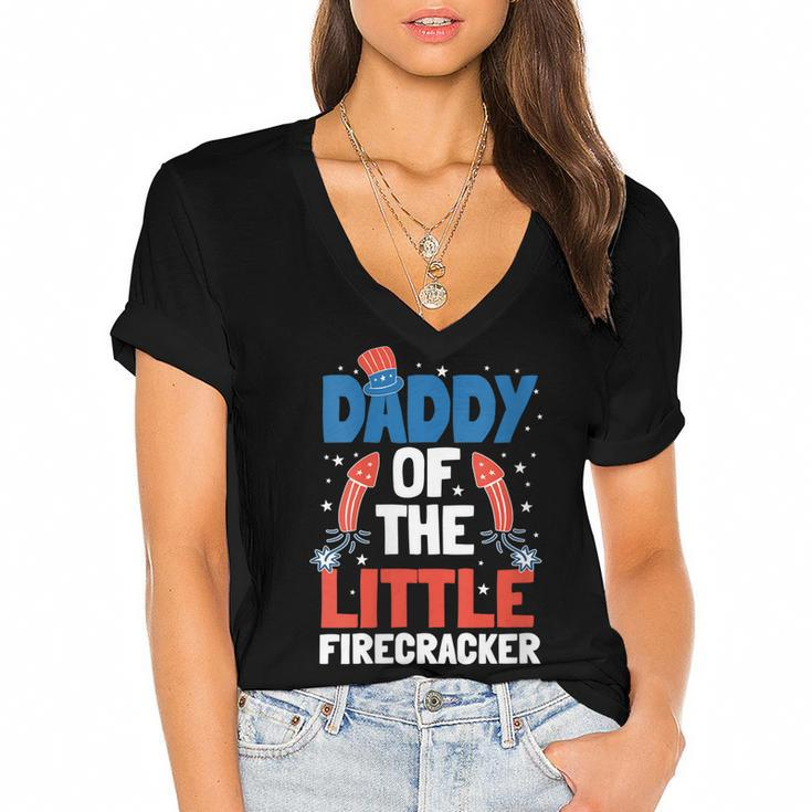 Womens 4Th Of July Firecracker Dad Pyrotechnician Fathers Day  Women's Jersey Short Sleeve Deep V-Neck Tshirt