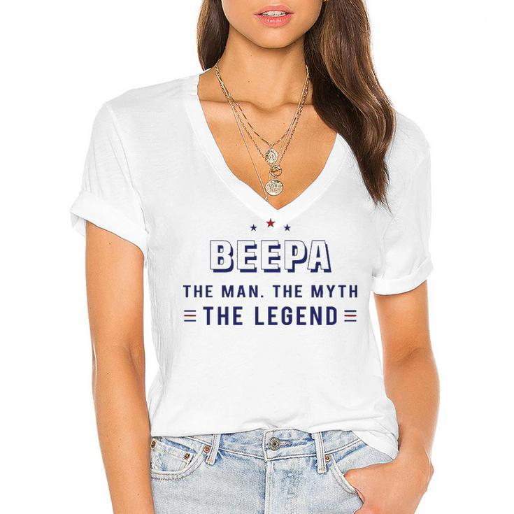Beepa Gift   Beepa The Man The Myth The Legend Women's Jersey Short Sleeve Deep V-Neck Tshirt