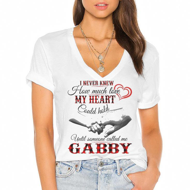 Gabby Grandma Gift   Until Someone Called Me Gabby Women's Jersey Short Sleeve Deep V-Neck Tshirt