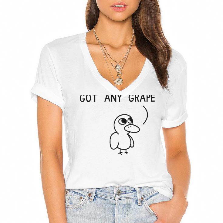 Got Any Grapes Women's Jersey Short Sleeve Deep V-Neck Tshirt