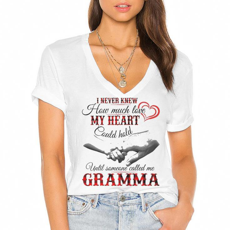 Gramma Grandma Gift   Until Someone Called Me Gramma Women's Jersey Short Sleeve Deep V-Neck Tshirt