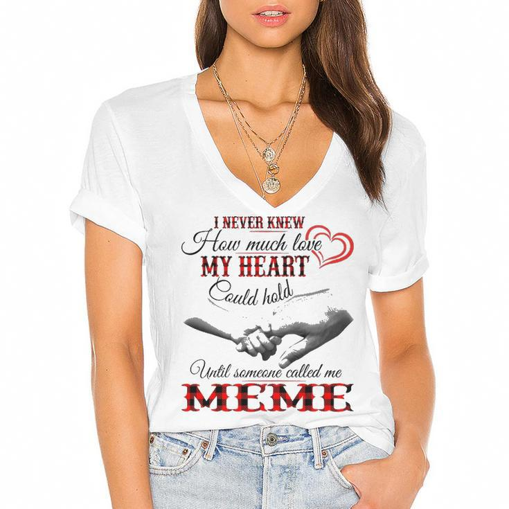 Meme Grandma Gift   Until Someone Called Me Meme Women's Jersey Short Sleeve Deep V-Neck Tshirt