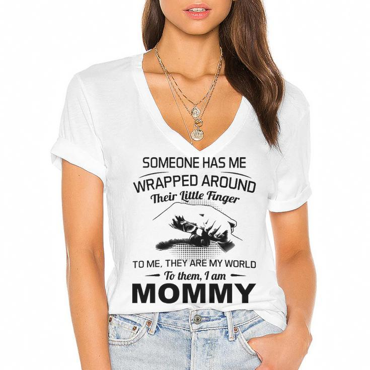 Mommy Gift   To Them I Am Mommy Women's Jersey Short Sleeve Deep V-Neck Tshirt