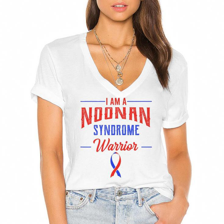 Noonan Syndrome Warrior Male Turner Syndrome Women's Jersey Short Sleeve Deep V-Neck Tshirt