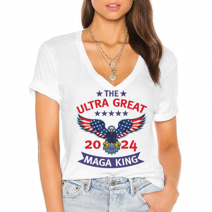 The Ultra Great Mega King Women's Jersey Short Sleeve Deep V-Neck Tshirt