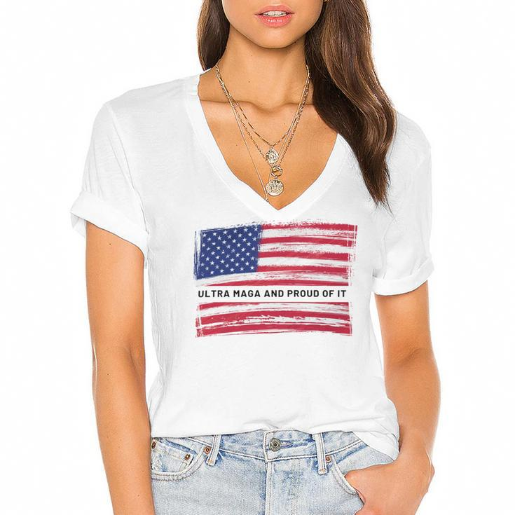 Ultra Maga And Proud Of It A Ultra Maga And Proud Of It V16 Women's Jersey Short Sleeve Deep V-Neck Tshirt