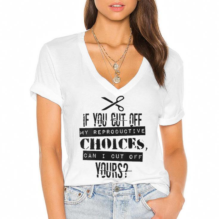 Womens Pro Choice Cut Protest  Women's Jersey Short Sleeve Deep V-Neck Tshirt