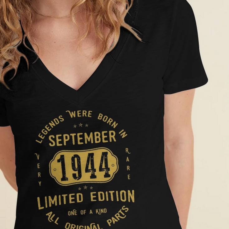 1944 September Birthday Gift 1944 September Limited Edition Women's Jersey Short Sleeve Deep V-Neck Tshirt
