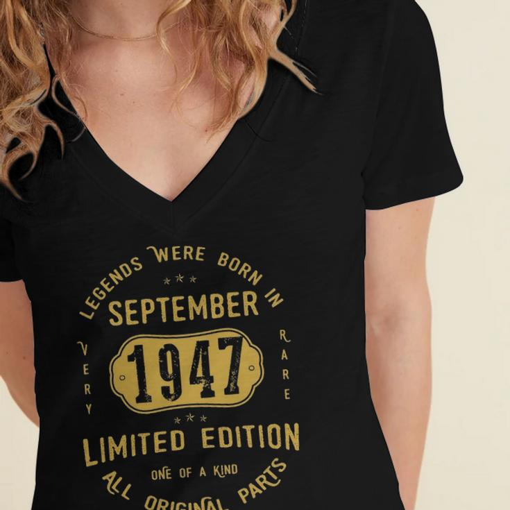1947 September Birthday Gift 1947 September Limited Edition Women's Jersey Short Sleeve Deep V-Neck Tshirt