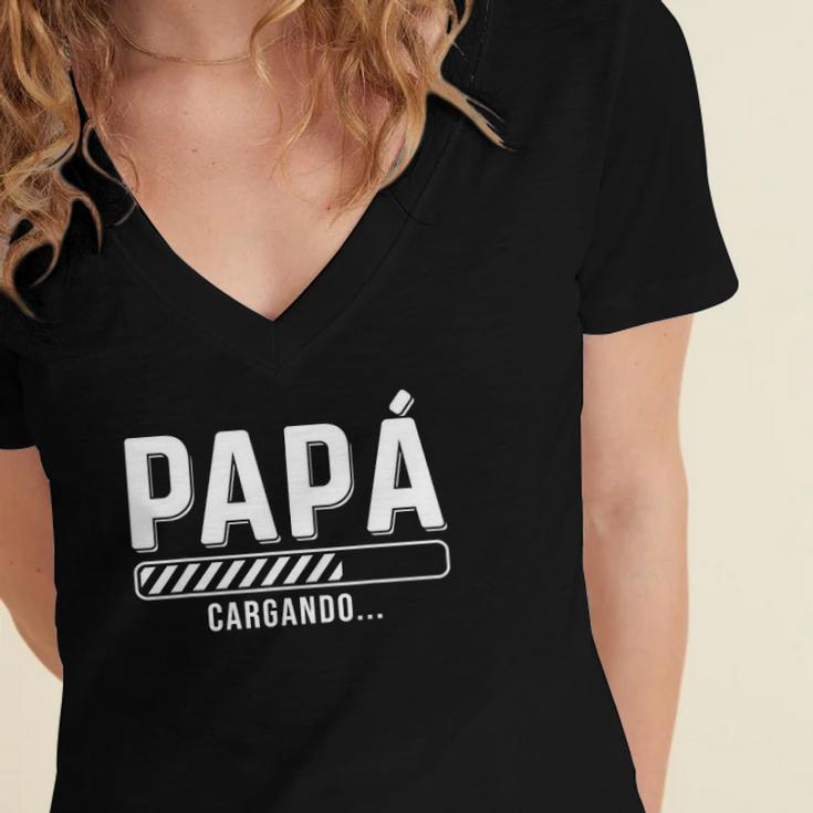 Camiseta En Espanol Para Nuevo Papa Cargando In Spanish Women's Jersey Short Sleeve Deep V-Neck Tshirt