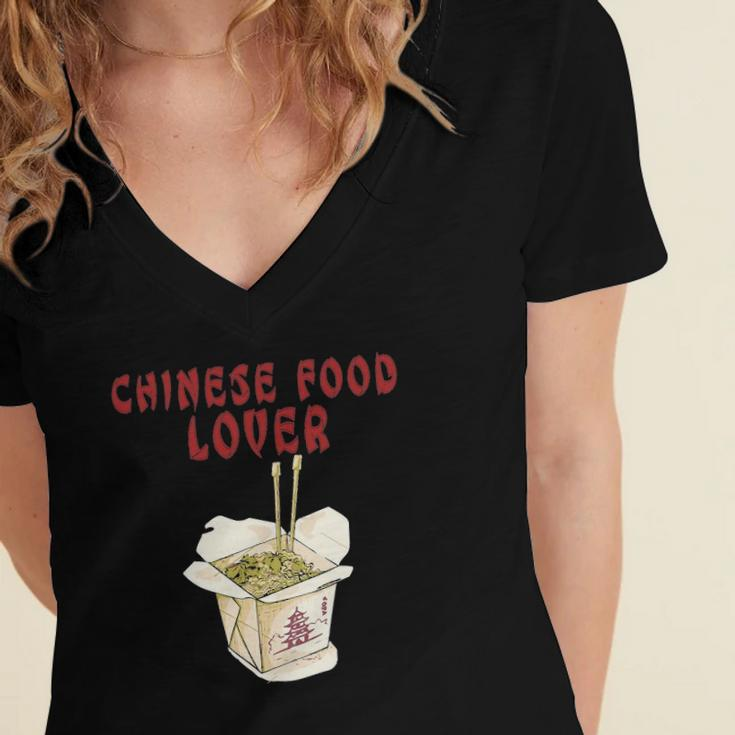 Chinese Food Restaurant Send Noods Funny Foodie Tee Women's Jersey Short Sleeve Deep V-Neck Tshirt