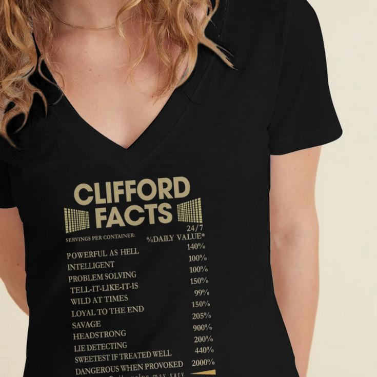 Clifford Name Gift Clifford Facts Women's Jersey Short Sleeve Deep V-Neck Tshirt