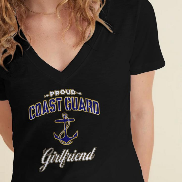 Coast Guard Girlfriend For Women Women's Jersey Short Sleeve Deep V-Neck Tshirt