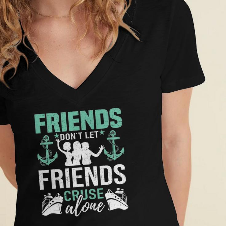 Cruise Ship Vacation Friend Cruise Women's Jersey Short Sleeve Deep V-Neck Tshirt