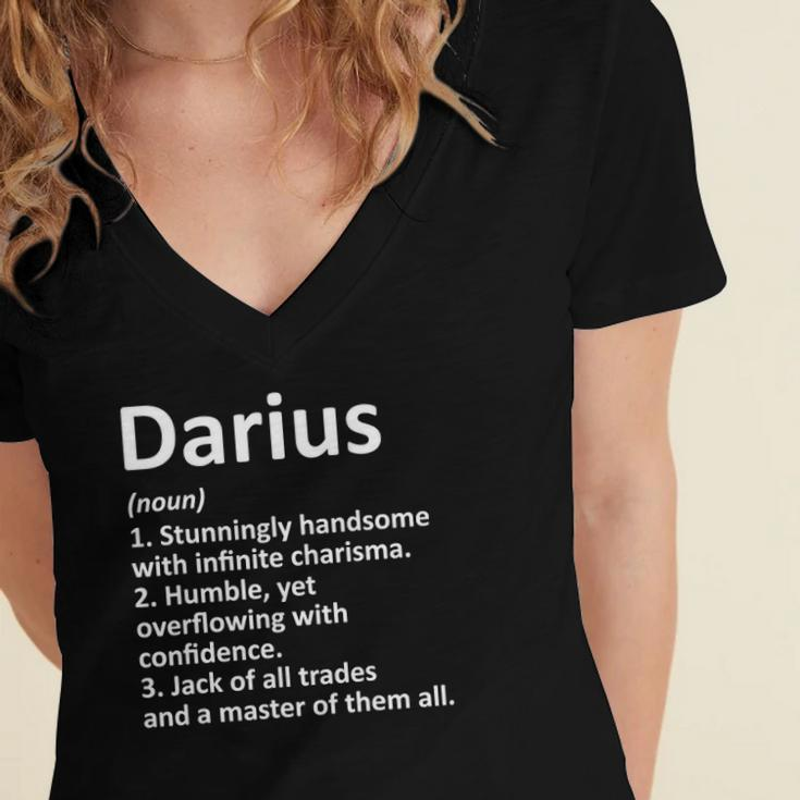Darius Definition Personalized Name Funny Birthday Gift Idea Women's Jersey Short Sleeve Deep V-Neck Tshirt