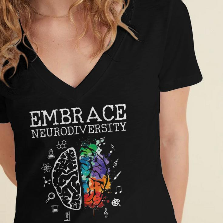 Embrace Neurodiversity Women's Jersey Short Sleeve Deep V-Neck Tshirt