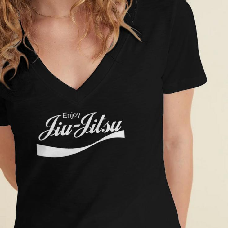 Enjoy Jiu Jitsu Martial Arts Lovers Gift Women's Jersey Short Sleeve Deep V-Neck Tshirt