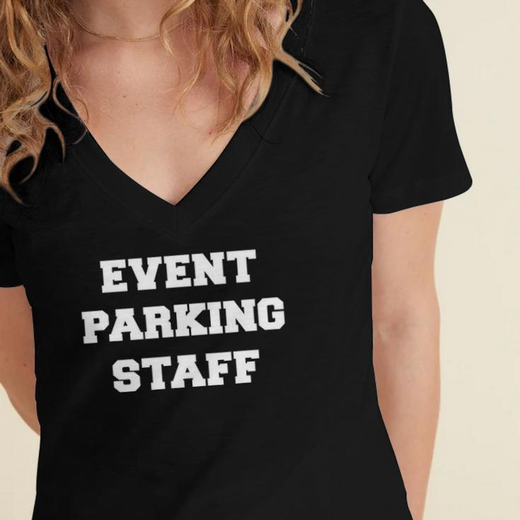 Event Parking Staff Attendant Traffic Control Women's Jersey Short Sleeve Deep V-Neck Tshirt