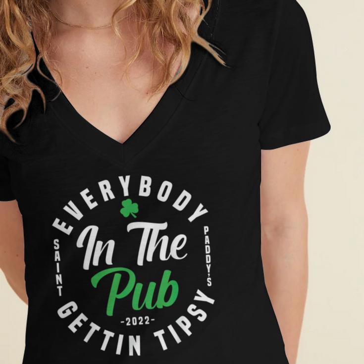 Everybody In The Pub Gettin Tipsy Women's Jersey Short Sleeve Deep V-Neck Tshirt