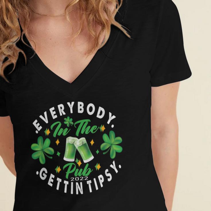 Everybody In The Pub Gettin Tipsy Women's Jersey Short Sleeve Deep V-Neck Tshirt