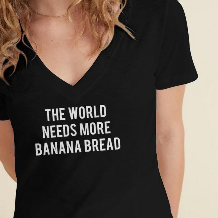 Funny Banana Bread Baker Gift Cake Recipe Bakery Women's Jersey Short Sleeve Deep V-Neck Tshirt