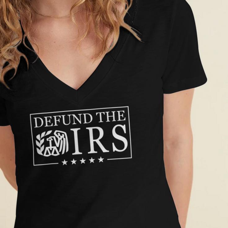 Funny Humor Irs Defund The Irs V2 Women's Jersey Short Sleeve Deep V-Neck Tshirt