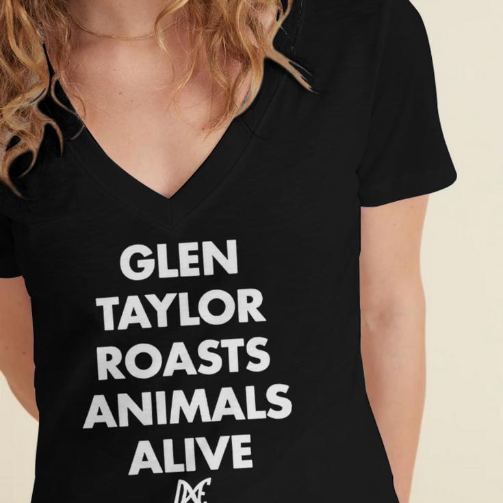 Glen Taylor Roasts Animals Alive Women's Jersey Short Sleeve Deep V-Neck Tshirt