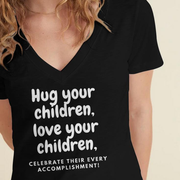 Hug Your Children Women's Jersey Short Sleeve Deep V-Neck Tshirt