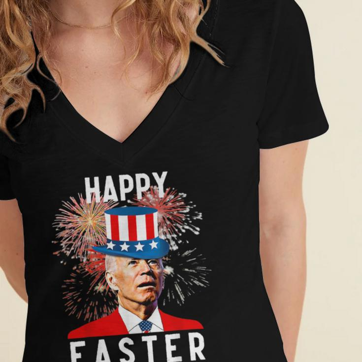 Joe Biden Happy Easter For Funny 4Th Of July Women's Jersey Short Sleeve Deep V-Neck Tshirt