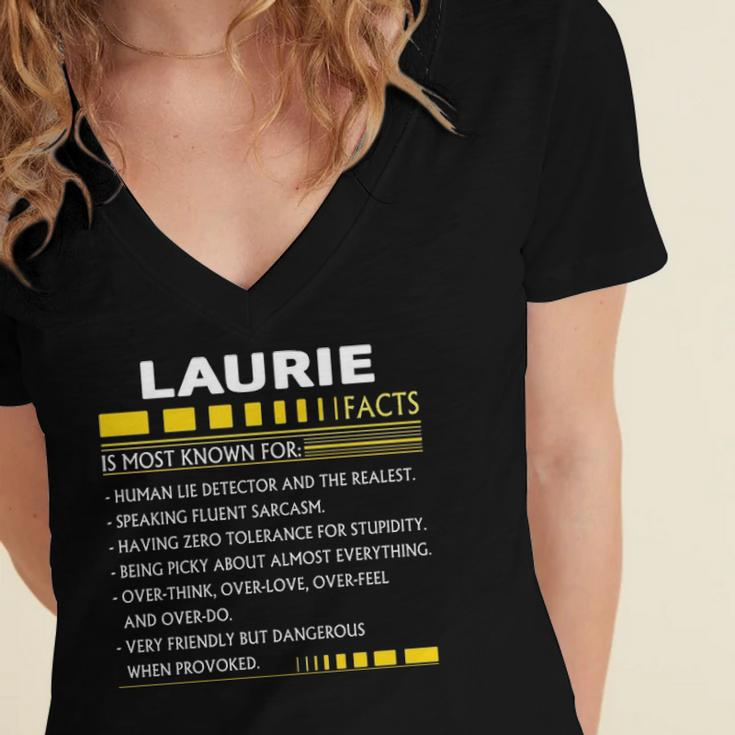 Laurie Name Gift Laurie Facts Women's Jersey Short Sleeve Deep V-Neck Tshirt