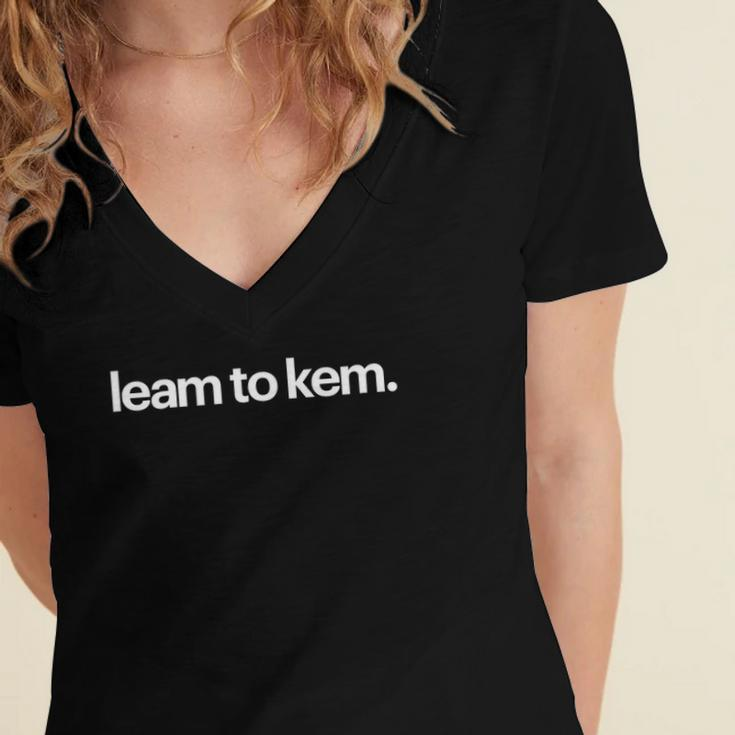 Learn To Kern Funny Designer Women's Jersey Short Sleeve Deep V-Neck Tshirt