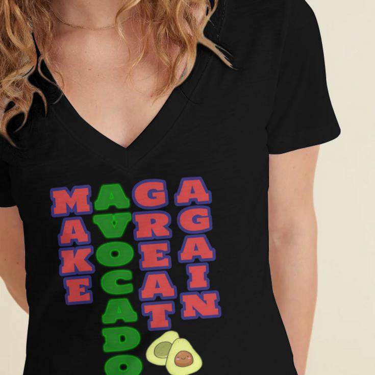 Make Avocado Great Again Women's Jersey Short Sleeve Deep V-Neck Tshirt