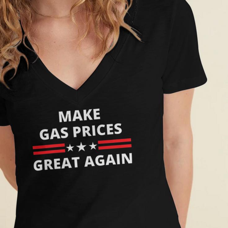 Make Gas Prices Great Again Anti-Biden Trump Republican 2024 414 Trending Shirt Women's Jersey Short Sleeve Deep V-Neck Tshirt