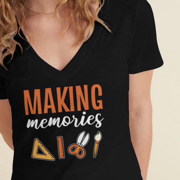 Making Memories Scrapbooking Scrapbook Women's Jersey Short Sleeve Deep V-Neck Tshirt