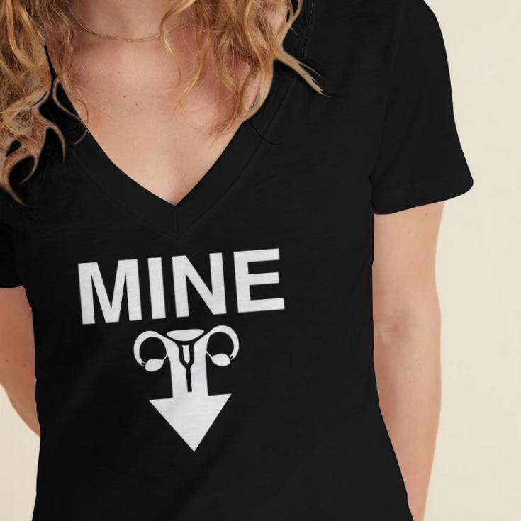 Mine Arrow With Uterus Pro Choice Womens Rights Women's Jersey Short Sleeve Deep V-Neck Tshirt