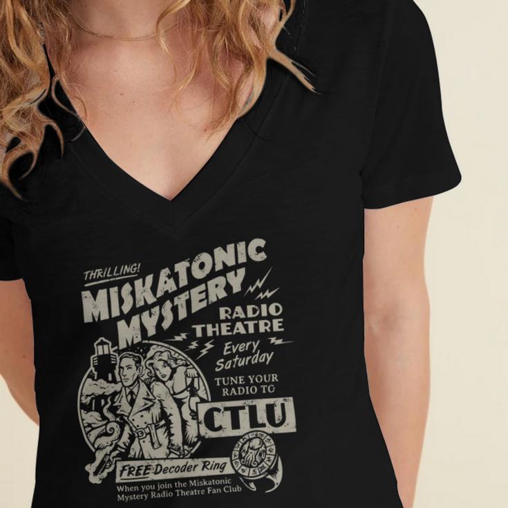 Miskatonic Mystery Radio Theatre 145 Trending Shirt Women's Jersey Short Sleeve Deep V-Neck Tshirt